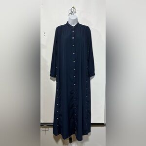 PROJECT 6 by Shandy Backer Chic Navy Button-Front, Sides, Back Dress Size 6 Nwot